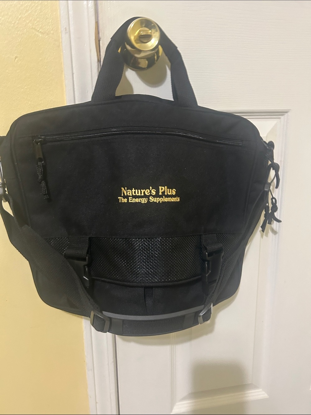 Black Laptop Messenger Bag with Shoulder Strap